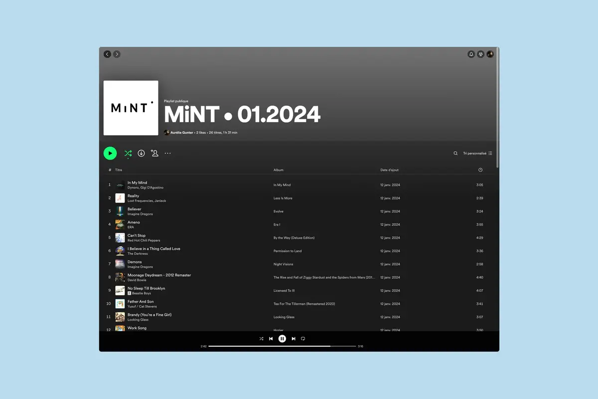 Blog image d'un exemple de nos playlist MiNT